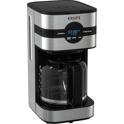 Cafetière numérique 10 tasses, acier inoxydable noir, infusion programmable, pause et service automatiques