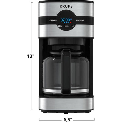 Cafetière numérique 10 tasses, acier inoxydable noir, infusion programmable, pause et service automatiques