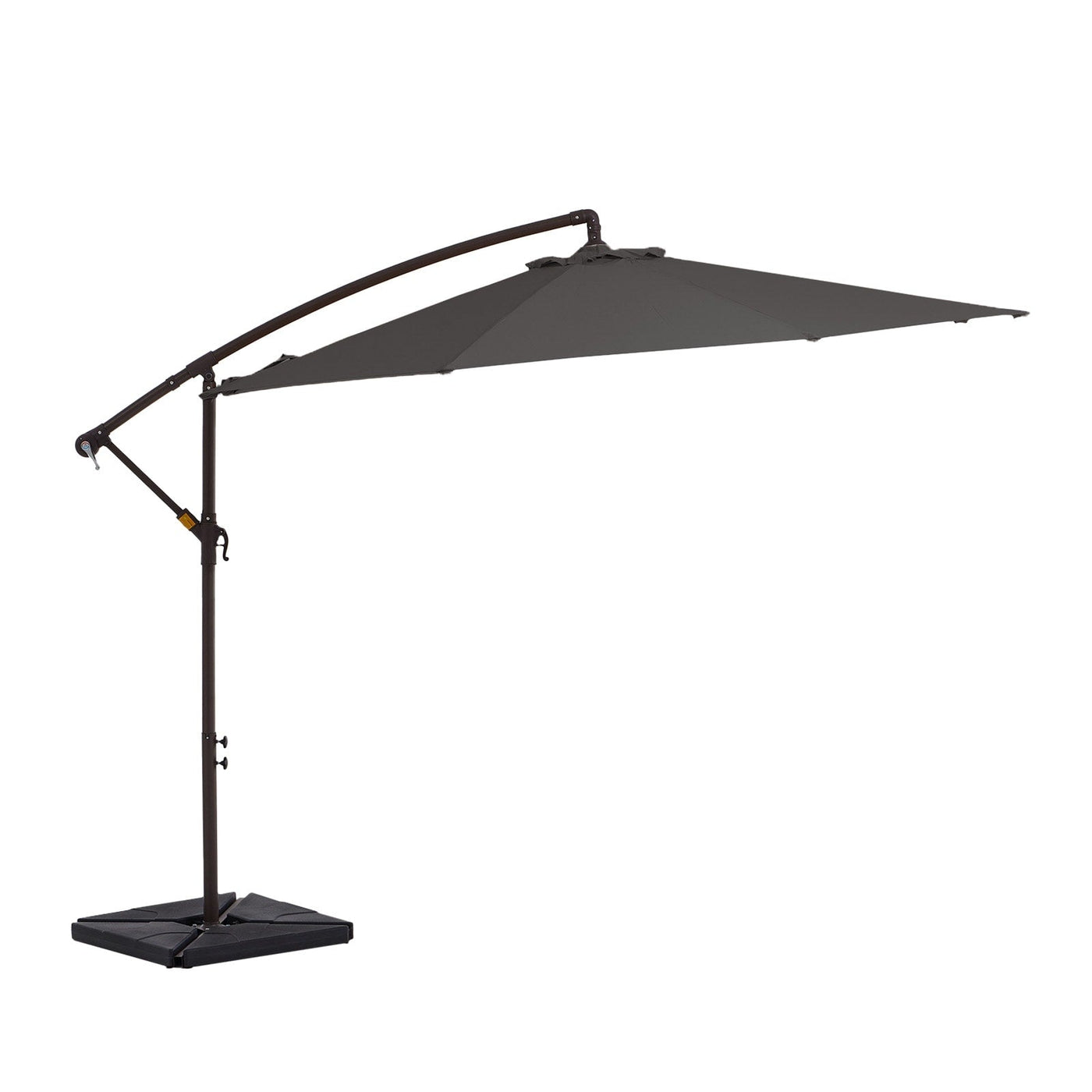 Parasol déporté à manivelle en acier de 10 pieds avec base lestée