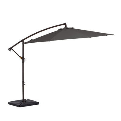 Parasol déporté à manivelle en acier de 10 pieds avec base lestée