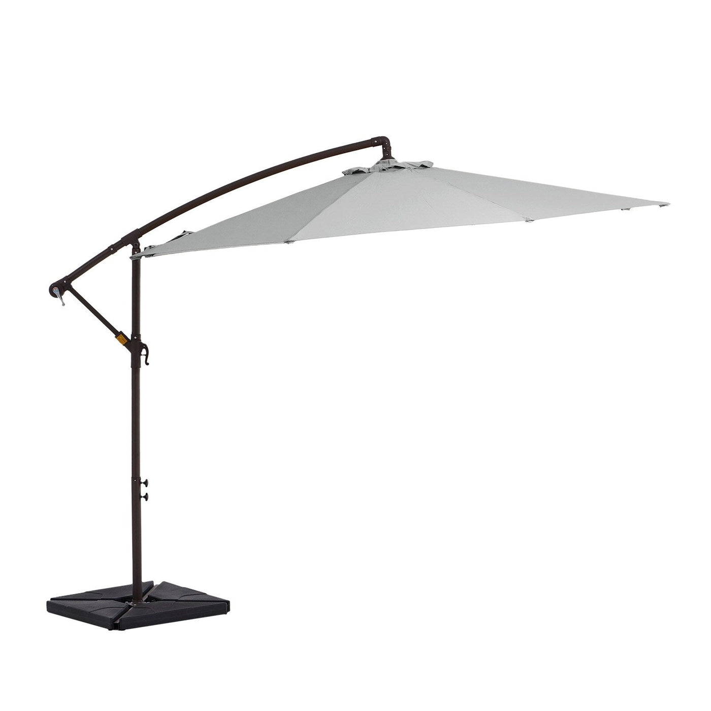 Parasol déporté à manivelle en acier de 10 pieds avec base lestée