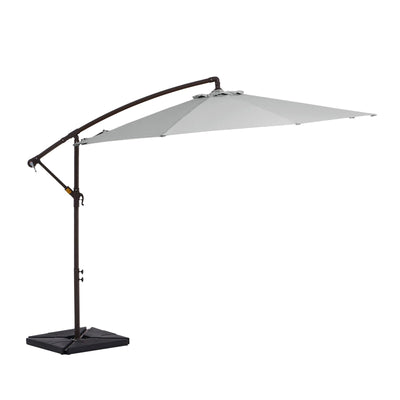 Parasol déporté à manivelle en acier de 10 pieds avec base lestée