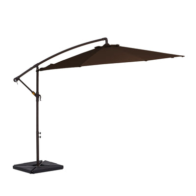 Parasol déporté à manivelle en acier de 10 pieds avec base lestée
