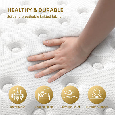 Matelas hybride en mousse à mémoire de forme et à ressorts de 10 pouces