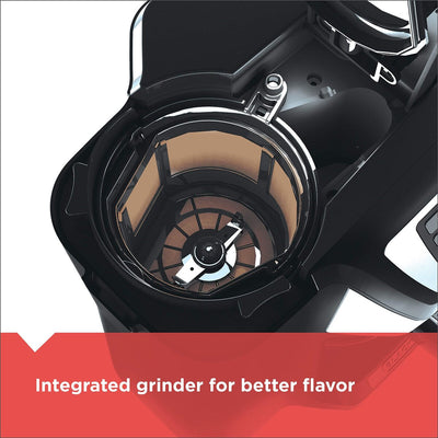 Cafetière 12 tasses CM5000B, programmable 24 heures, broyeur intégré, Sneak-A-Cup, filtre lavable permanent