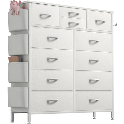 Commode haute en tissu à 12 tiroirs pour chambre à coucher