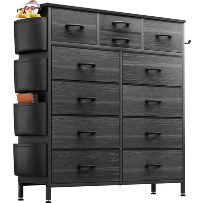 Commode haute en tissu à 12 tiroirs pour chambre à coucher
