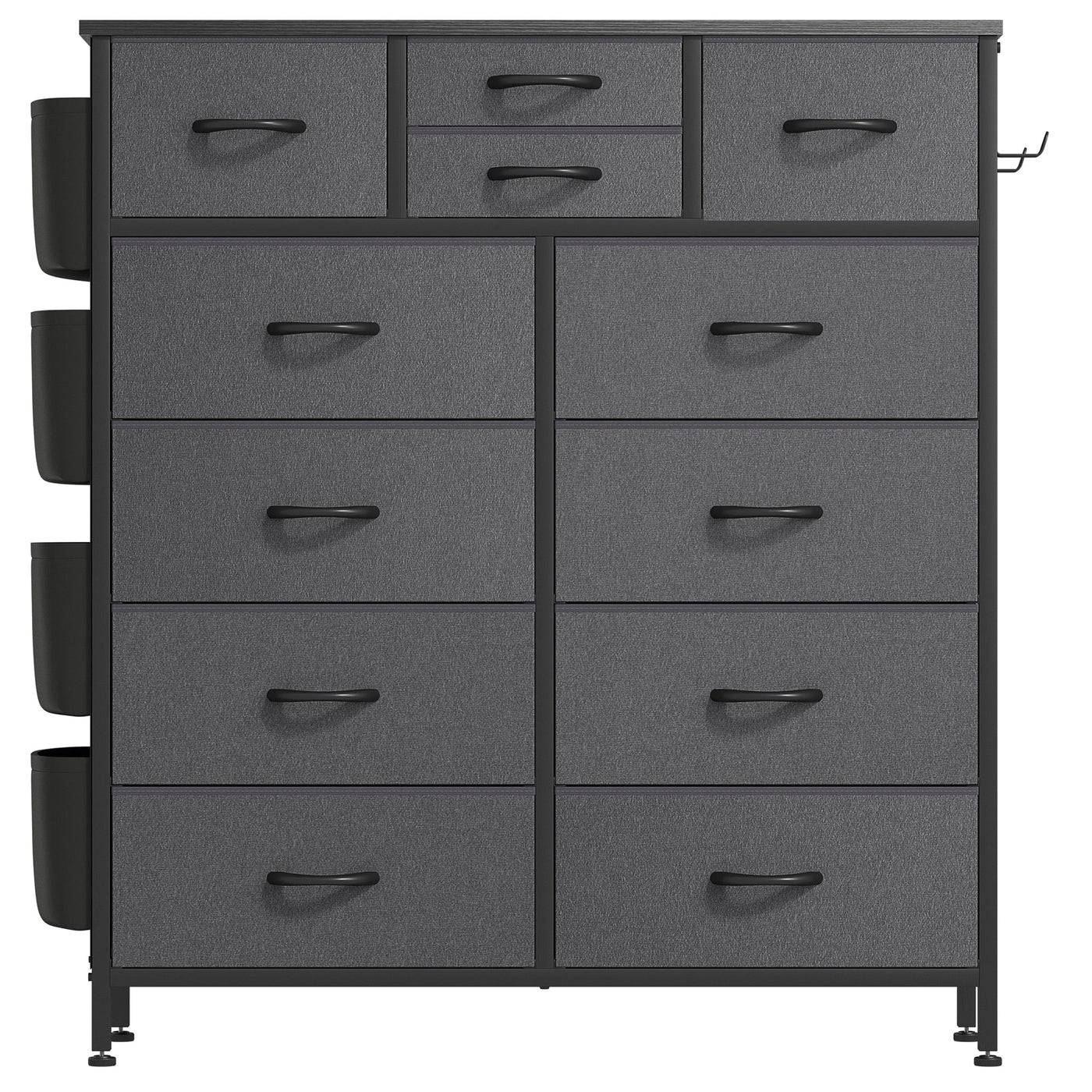 Commode haute en tissu à 12 tiroirs pour chambre à coucher