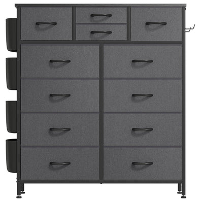 Commode haute en tissu à 12 tiroirs pour chambre à coucher