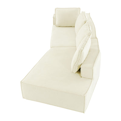 Canapé-lit d'intérieur moderne et élégant, 125 cm, aux lignes épurées, pour le salon, beige