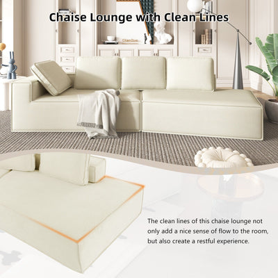 Canapé-lit d'intérieur moderne et élégant, 125 cm, aux lignes épurées, pour le salon, beige