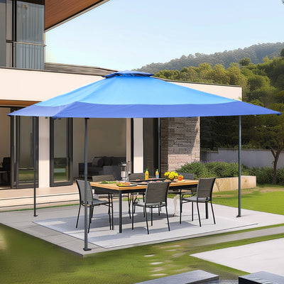 Gazebo de jardin renforcé escamotable avec rideau d'angle élégant - 13 x 13 pi