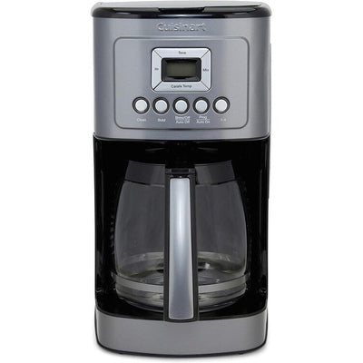 Cafetière automatique 14 tasses, carafe en verre, réglage de la force d'infusion, acier inoxydable bronze