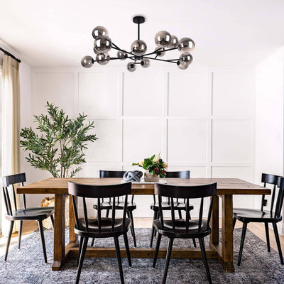 Lustre moderne à bulles Spoutnik de grande taille, noir ou doré, pour salle à manger