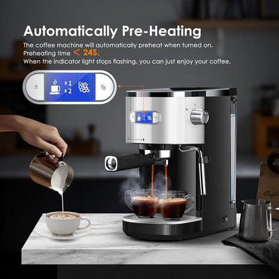 Machine à expresso 20 bars avec mousseur à lait et buse vapeur, machine à cappuccino et latte pour la maison, cadeau pour les amateurs de café