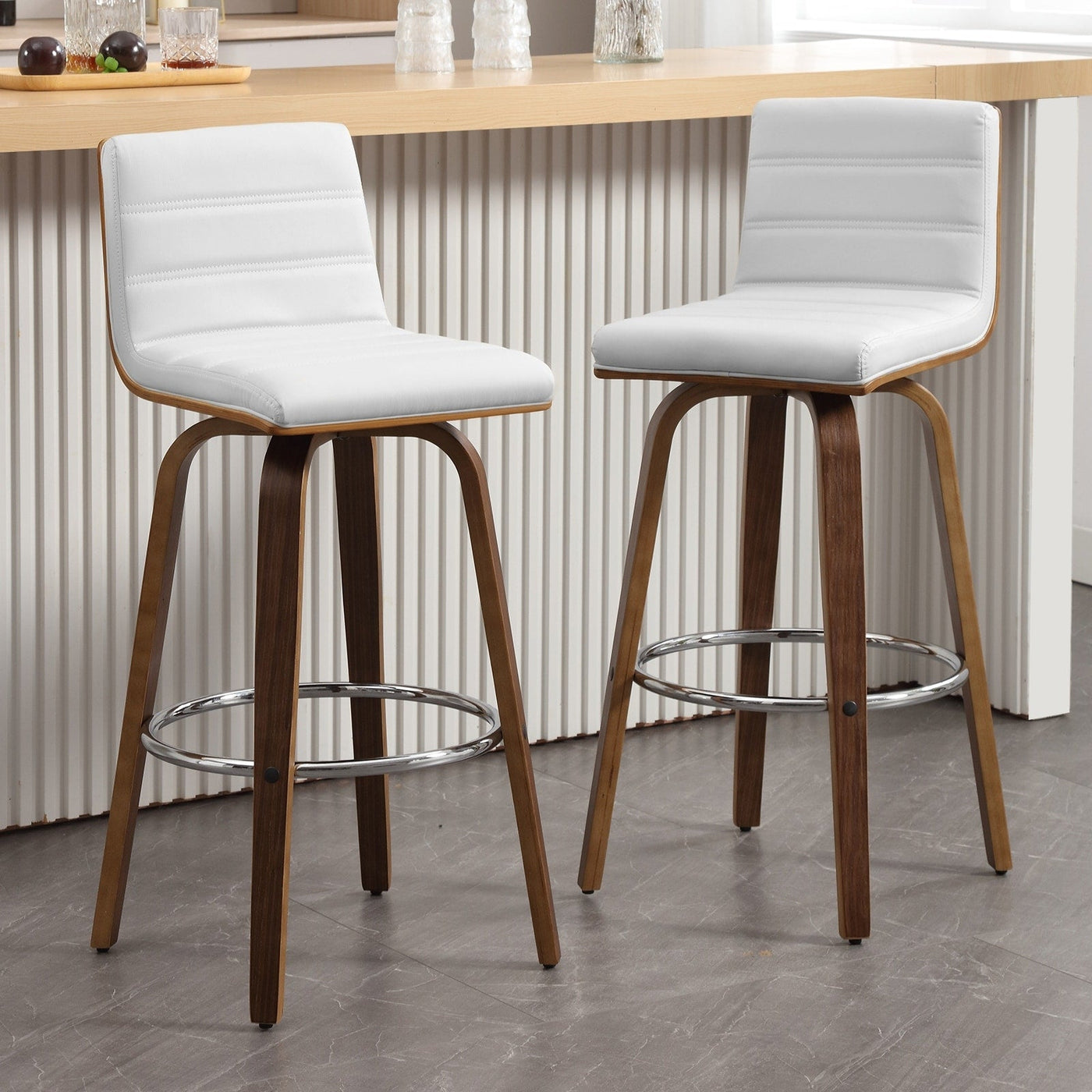 Tabourets de bar/comptoir pivotants en similicuir 26/29, lot de 2/3