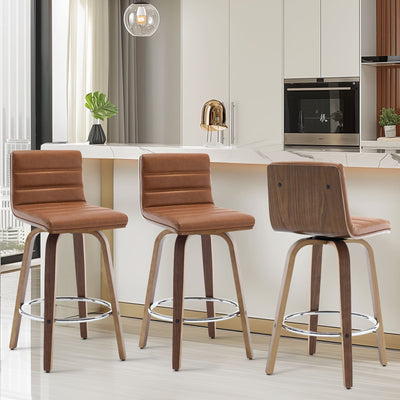 Tabourets de bar/comptoir pivotants en similicuir 26/29, lot de 2/3