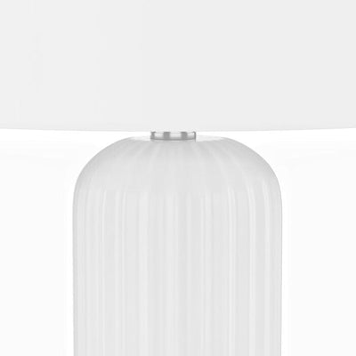 Lot de 2 lampes de table USB blanches en céramique