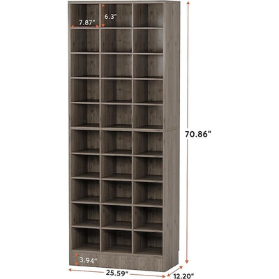 Meuble à chaussures haut 30 paires, 10 niveaux, en bois blanc, pour placard, entrée