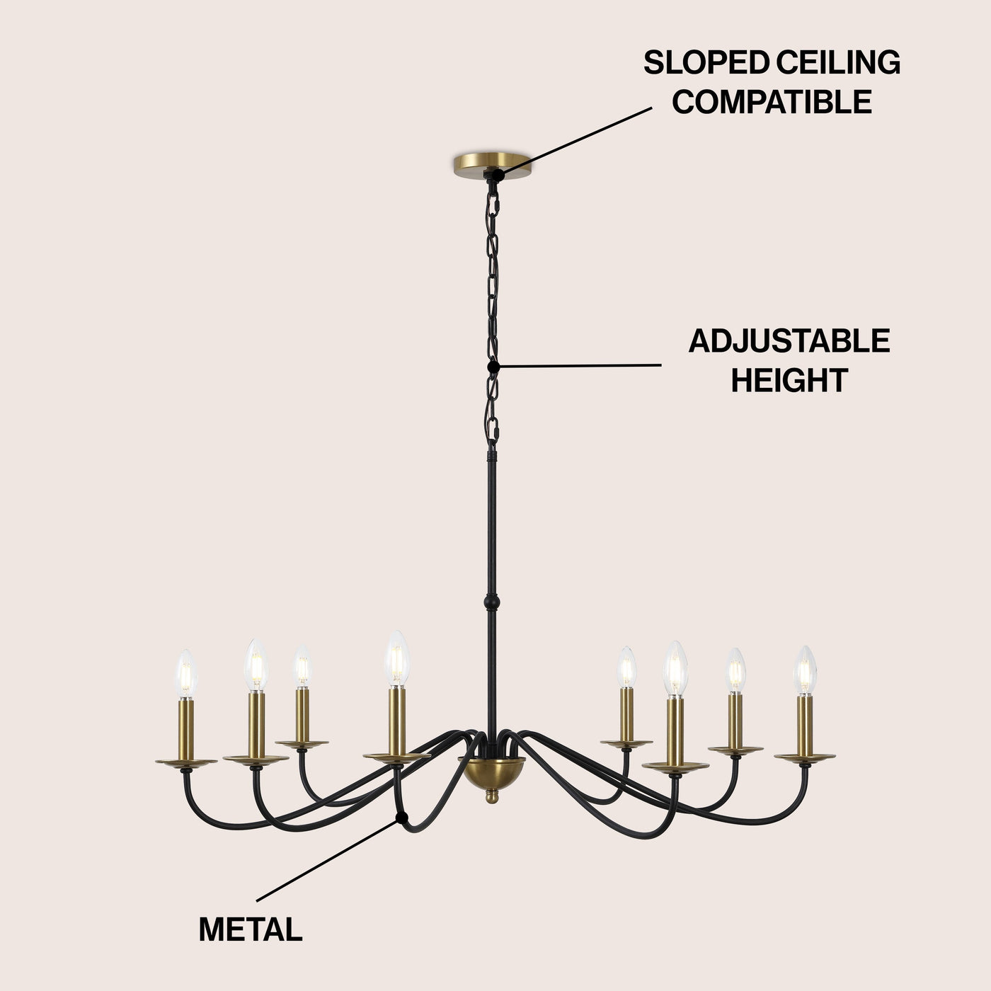 Lustre LED en fer à 6 lumières, 34,75 $, par JONATHAN Y
