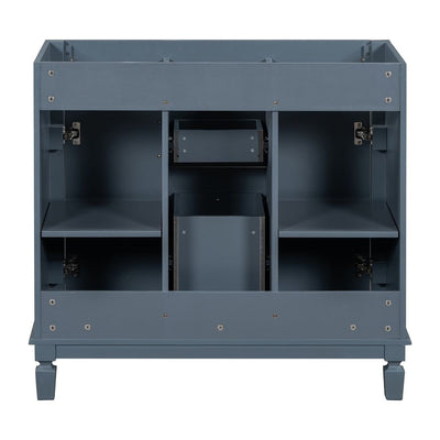 Meuble-lavabo moderne de 36 po avec lavabo supérieur et armoire à miroir, 2 portes et 2 tiroirs