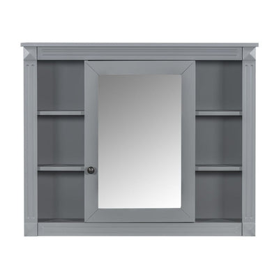 Meuble-lavabo moderne de 36 po avec lavabo supérieur et armoire à miroir, 2 portes et 2 tiroirs