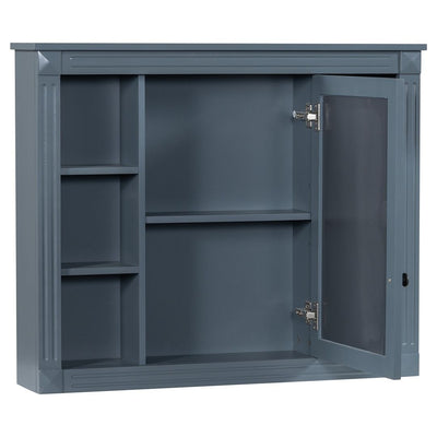Meuble-lavabo moderne de 36 po avec lavabo supérieur et armoire à miroir, 2 portes et 2 tiroirs