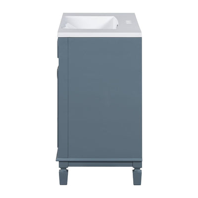 Meuble-lavabo moderne de 36 po avec lavabo supérieur et armoire à miroir, 2 portes et 2 tiroirs