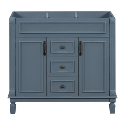 Meuble-lavabo moderne de 36 po avec lavabo supérieur et armoire à miroir, 2 portes et 2 tiroirs