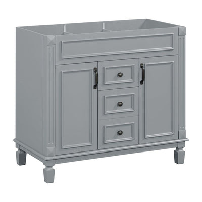 Meuble-lavabo moderne de 36 po avec lavabo supérieur et armoire à miroir, 2 portes et 2 tiroirs