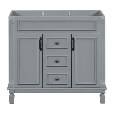 Meuble-lavabo moderne de 36 po avec lavabo supérieur et armoire à miroir, 2 portes et 2 tiroirs
