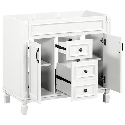 Meuble-lavabo moderne de 36 po avec lavabo supérieur et armoire à miroir, 2 portes et 2 tiroirs