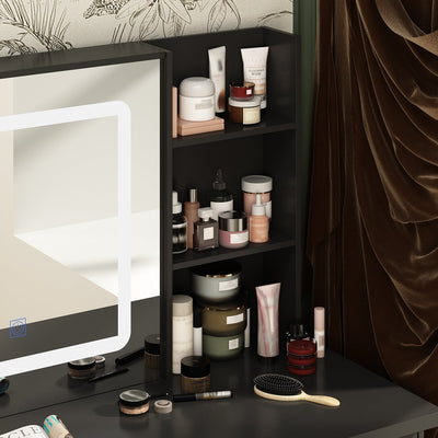 Ensemble de coiffeuse de maquillage de 39,4 po de largeur avec tabouret et miroir