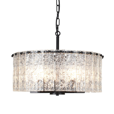 Lustre tambour rond moderne à 5 lumières, lustre semi-encastré classique, suspension pour îlot de cuisine et salle à manger