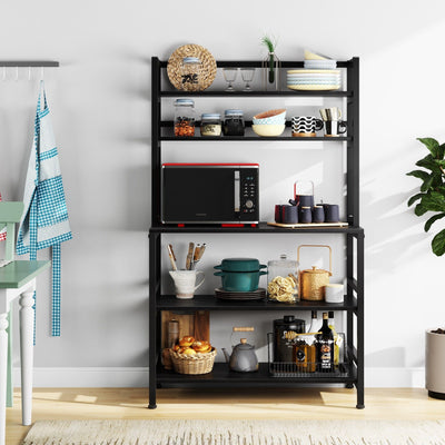 Étagère de rangement utilitaire à 5 niveaux pour four à micro-ondes, chariot industriel pour micro-ondes avec clapier