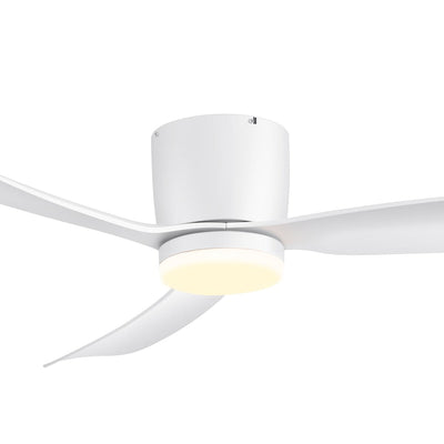 Ventilateur de plafond encastré à DEL noir/blanc de 52 pouces avec télécommande (3 pales)