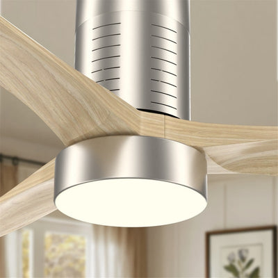 Ventilateur de plafond encastré de style campagnard de 52 pouces avec éclairage et télécommande, moteur CC réversible