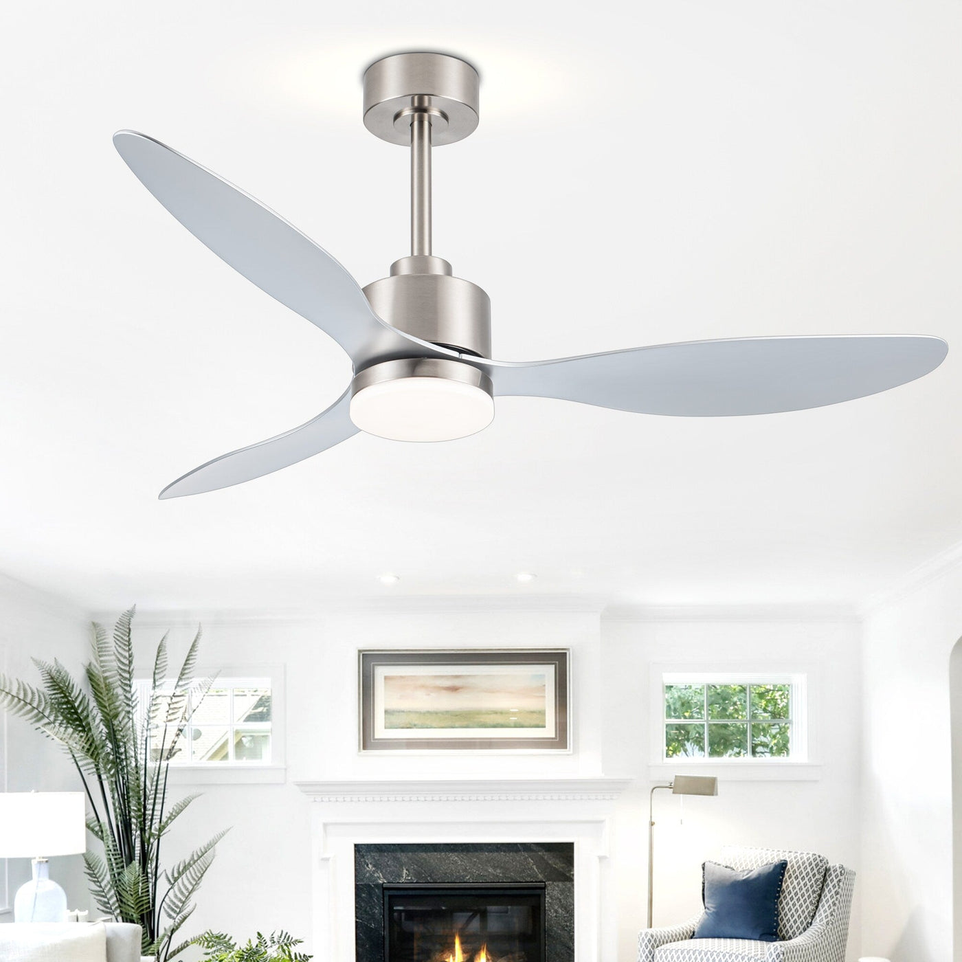 Ventilateur de plafond à DEL de 52 pouces avec télécommande (3 pales)
