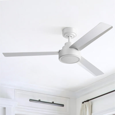 Ventilateur de plafond moderne en bois massif/ABS de 52 pouces avec télécommande (sans lumière), 6 vitesses de vent, flux d'air réversible