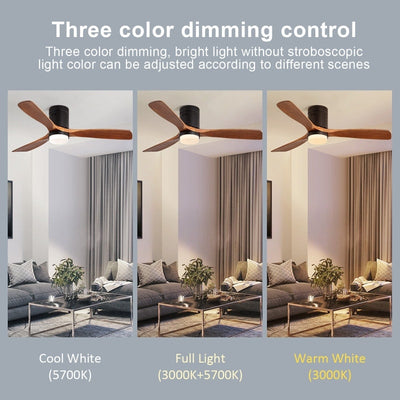 Ventilateur de plafond encastré Sofucor 52 pouces avec télécommande, moteur réversible et éclairage intégré en option