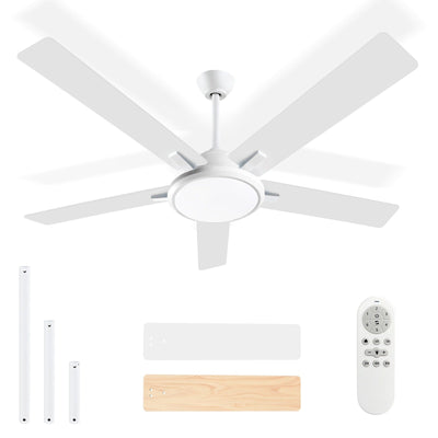 52 ventilateurs de plafond modernes avec lumières et télécommande, LED à intensité variable