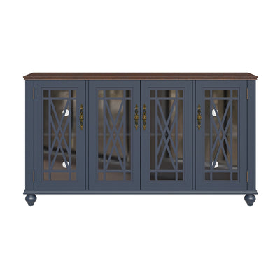 Buffet d'appoint de cuisine en bois de style vintage de 63 po de largeur