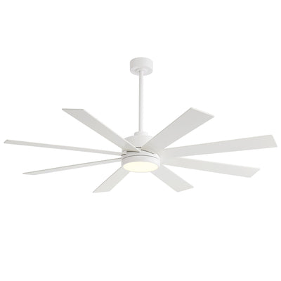 Ventilateur de plafond LED noir à 8 pales de 65 pouces avec éclairage et télécommande