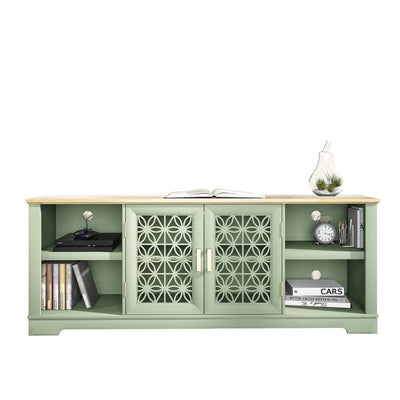 Meuble TV décoratif rustique à motif floral de 70 po pouvant accueillir jusqu'à 80 téléviseurs