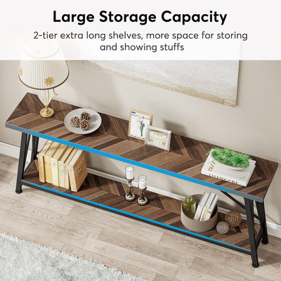 Table console d'entrée de style industriel extra-longue de 70,9 pouces