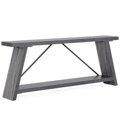 Console de canapé en bois rustique de 70,9 pouces de long avec étagère de rangement