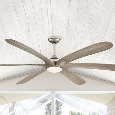 Grand ventilateur de plafond à courant continu à 6 pales en bois flotté de 72 pouces avec lumière et télécommande