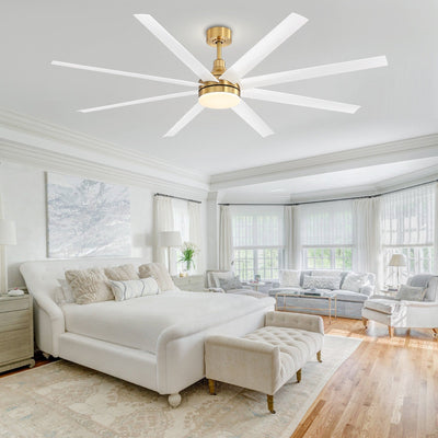 Grand ventilateur de plafond de 72 pouces avec télécommande et éclairage LED - 8 pales