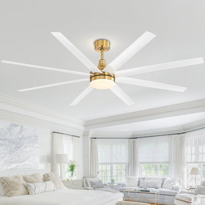 Grand ventilateur de plafond de 72 pouces avec télécommande et éclairage LED - 8 pales