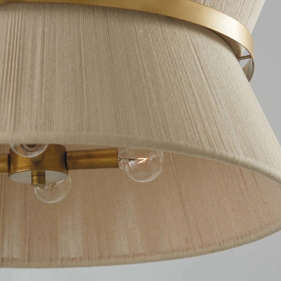 Lustre tambour bohème moderne à 8 lumières, grand format, 61 cm, en tissu tissé à la main, couleur or/noir, pour salle à manger/salon